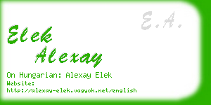 elek alexay business card